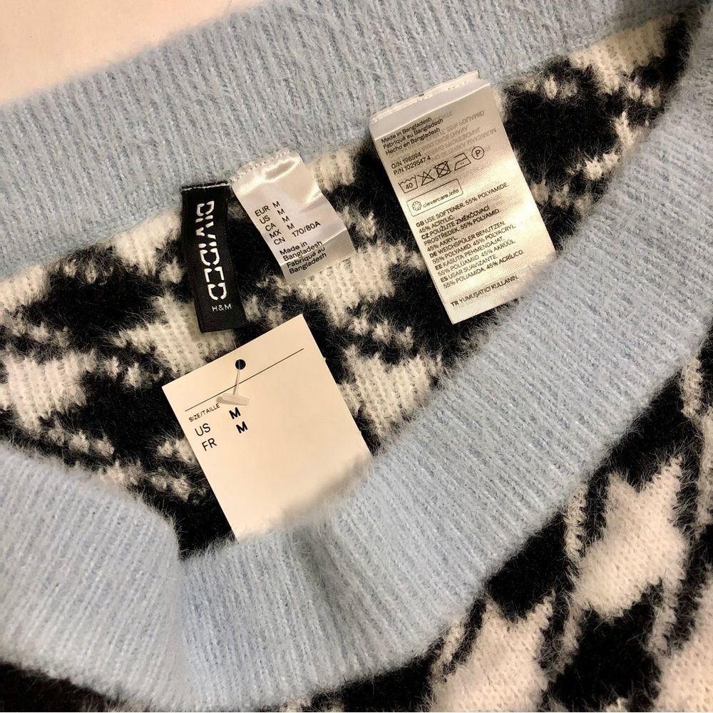 NWT 2pc - H&M DIVIDED CROPPED SWEATER set | Houndstooth Sweater Vest & Skirt - Picture 8 of 10